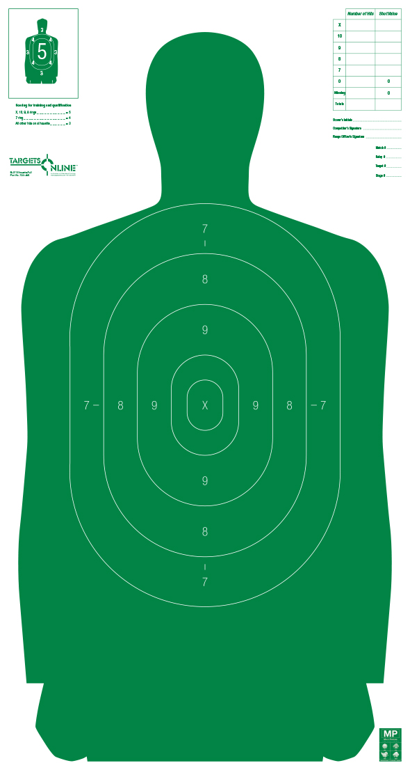 B-27 Silhouette Full Green - Card Stock B-27 Silhouette Full Green - Card Stock
